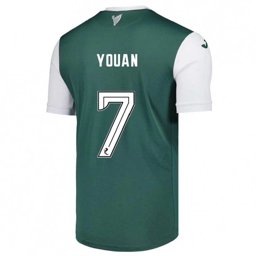 Danxen Hombre Camiseta Élie Youan #7 Verde Blanco 1ª Equipación 2025/26 La Camisa México