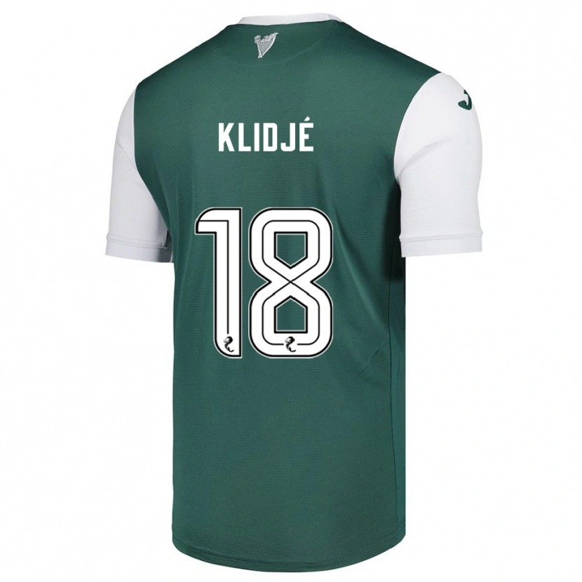 Danxen Hombre Camiseta Thibault Klidjé #18 Verde Blanco 1ª Equipación 2025/26 La Camisa México