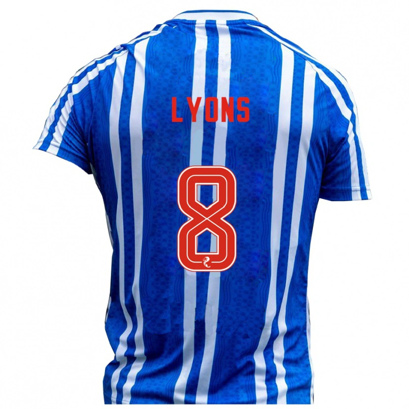 Danxen Hombre Camiseta Brad Lyons #8 Azul Blanco 1ª Equipación 2025/26 La Camisa México