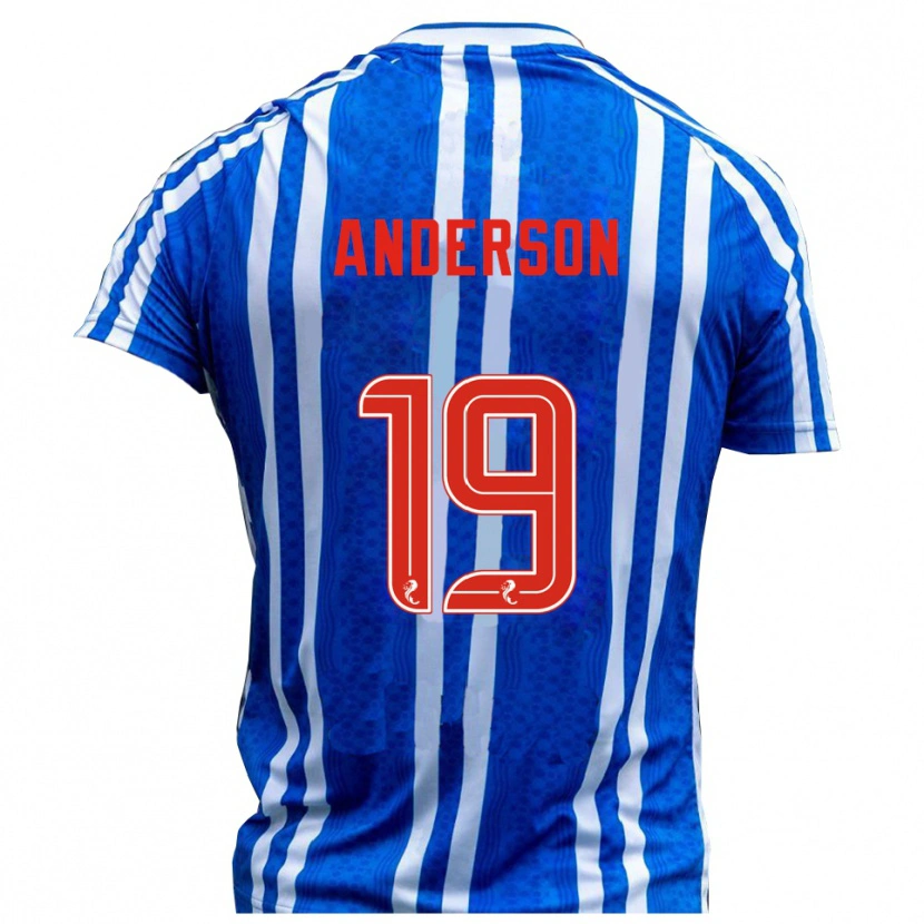 Danxen Hombre Camiseta Bruce Anderson #19 Azul Blanco 1ª Equipación 2025/26 La Camisa México