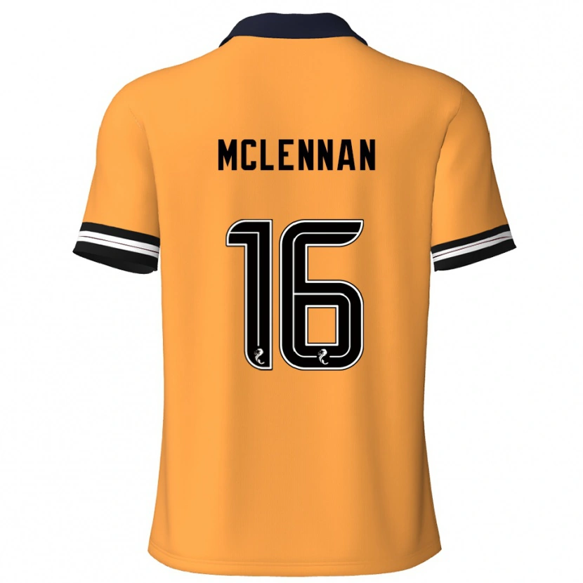 Danxen Hombre Camiseta Connor Mclennan #16 Amarillo Negro 1ª Equipación 2025/26 La Camisa México