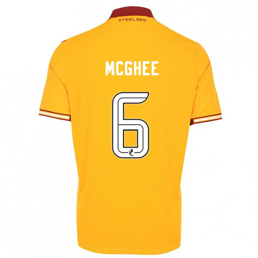 Danxen Hombre Camiseta Jordan Mcghee #6 Amarillo Borgoña 1ª Equipación 2025/26 La Camisa México