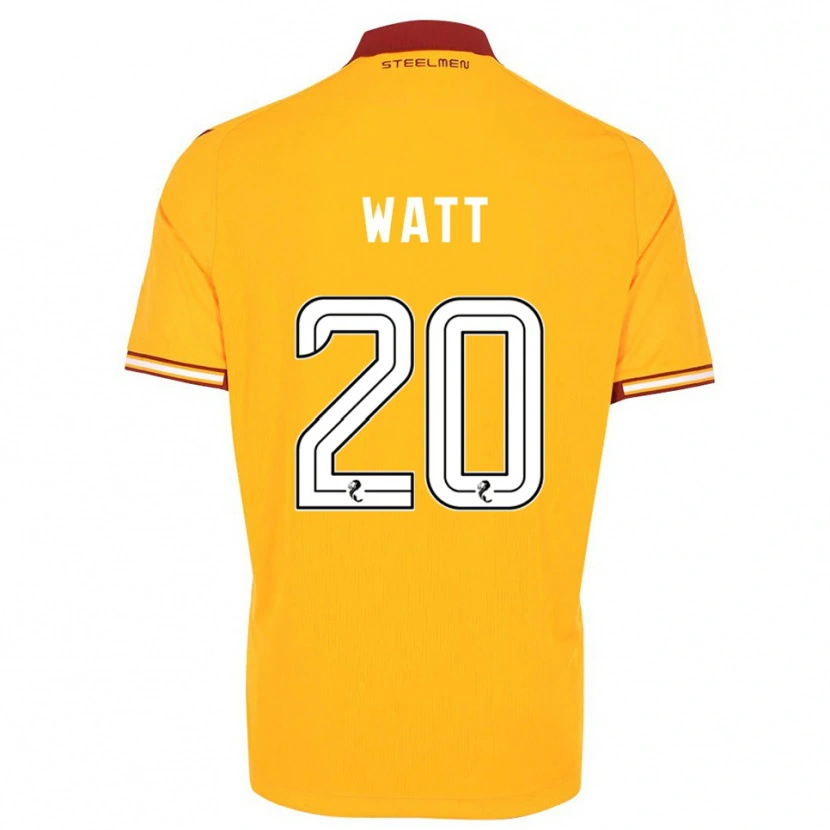 Danxen Hombre Camiseta Elliot Watt #20 Amarillo Borgoña 1ª Equipación 2025/26 La Camisa México