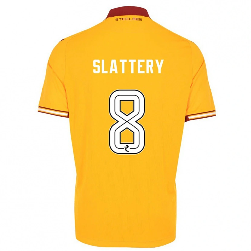 Danxen Hombre Camiseta Callum Slattery #8 Amarillo Borgoña 1ª Equipación 2025/26 La Camisa México