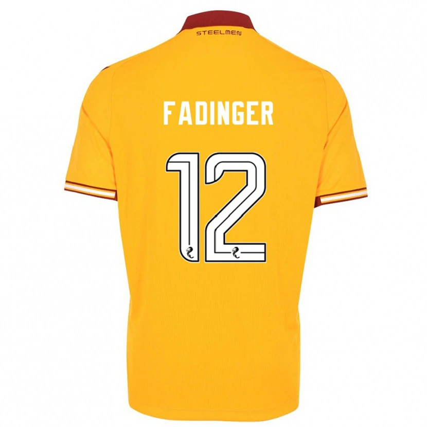 Danxen Hombre Camiseta Lukas Fadinger #12 Amarillo Borgoña 1ª Equipación 2025/26 La Camisa México