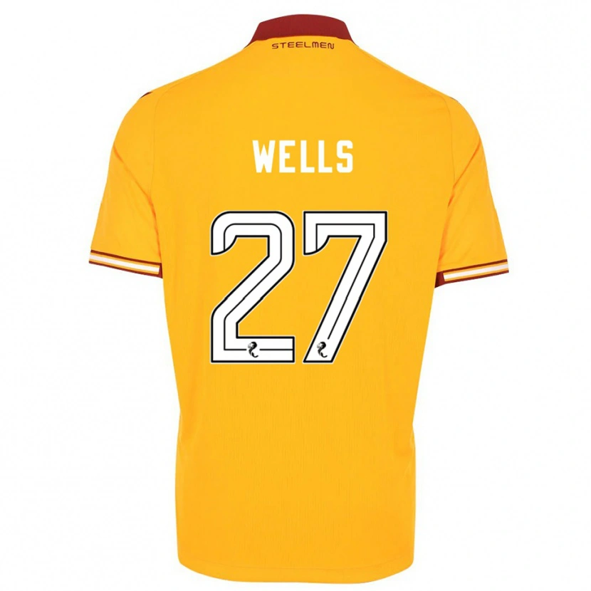 Danxen Hombre Camiseta Dylan Wells #27 Amarillo Borgoña 1ª Equipación 2025/26 La Camisa México