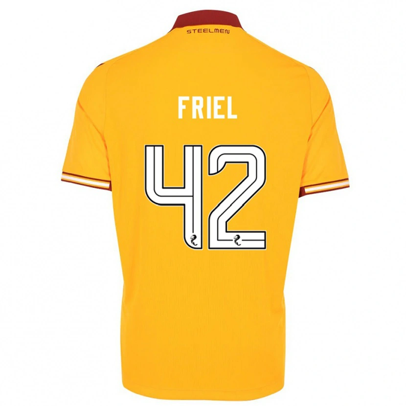 Danxen Hombre Camiseta Jon-Joe Friel #42 Amarillo Borgoña 1ª Equipación 2025/26 La Camisa México