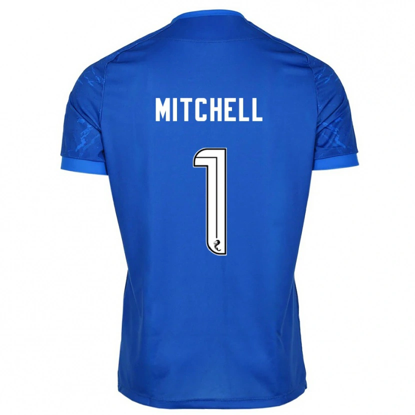 Danxen Hombre Camiseta Ellie Mitchell #1 Azul Blanco 1ª Equipación 2025/26 La Camisa México