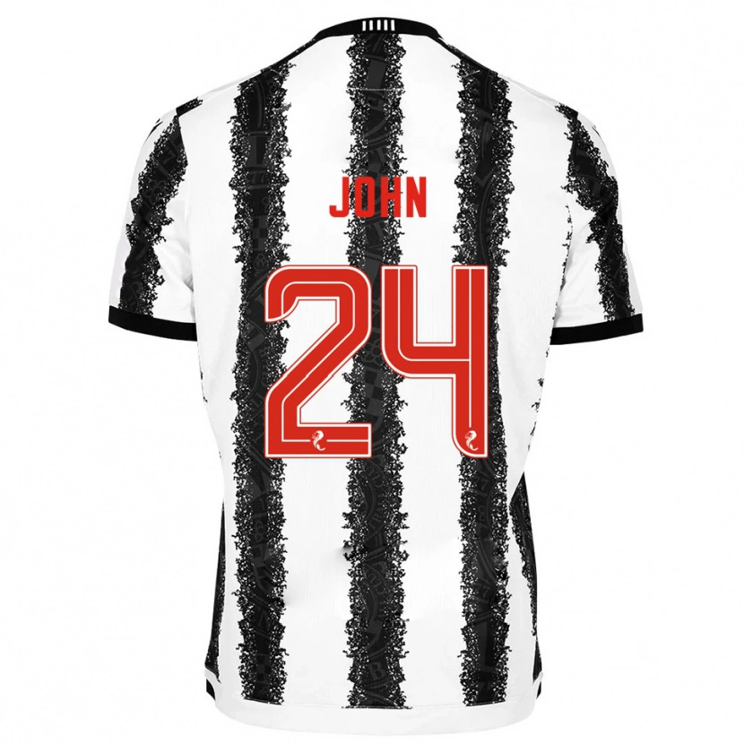 Danxen Hombre Camiseta Declan John #24 Blanco Negro 1ª Equipación 2025/26 La Camisa México