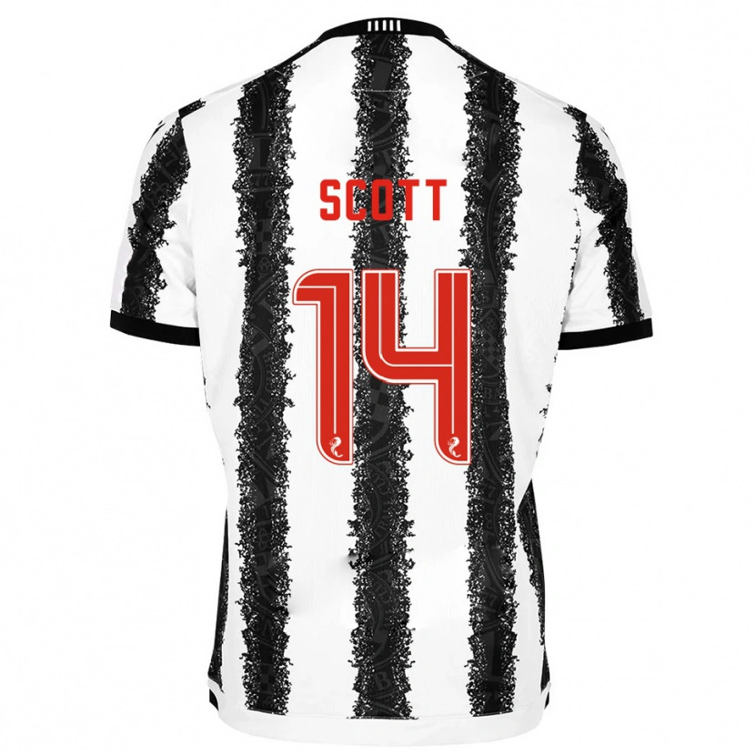 Danxen Hombre Camiseta James Scott #14 Blanco Negro 1ª Equipación 2025/26 La Camisa México