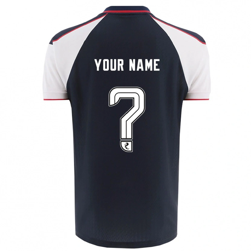 Danxen Hombre Camiseta Su Nombre #0 Azul Marino Blanco 1ª Equipación 2025/26 La Camisa México