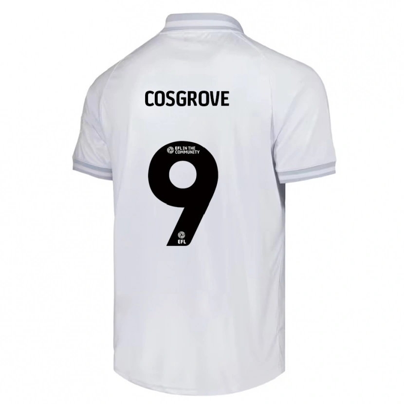 Danxen Hombre Camiseta Sam Cosgrove #9 Blanco Gris Negro 2ª Equipación 2025/26 La Camisa México