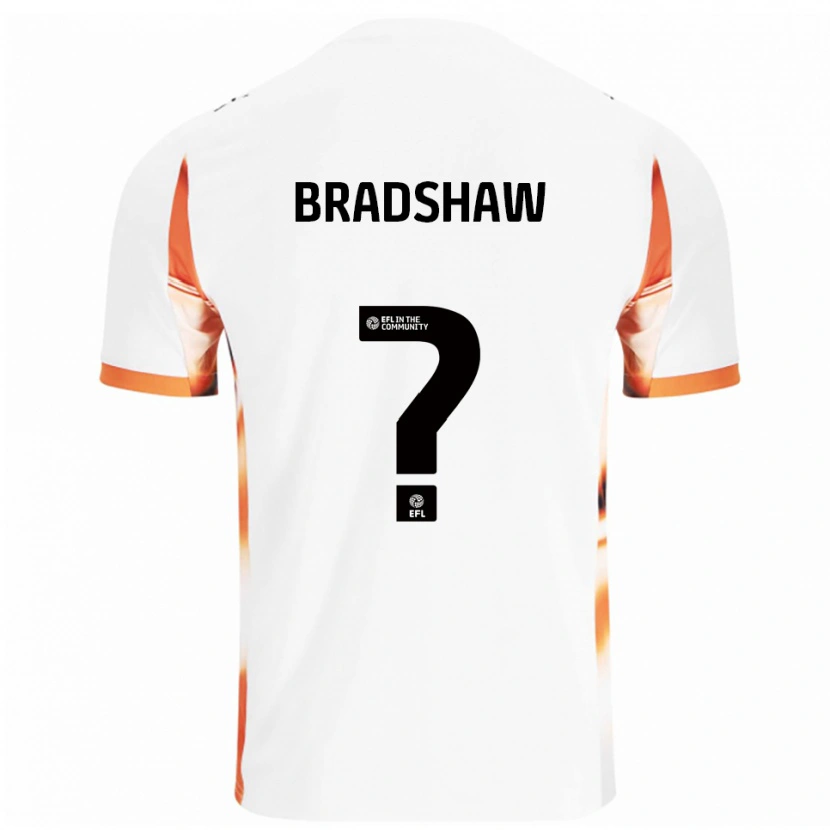 Danxen Hombre Camiseta Ashleigh Bradshaw #0 Blanco Naranja Negro 2ª Equipación 2025/26 La Camisa México
