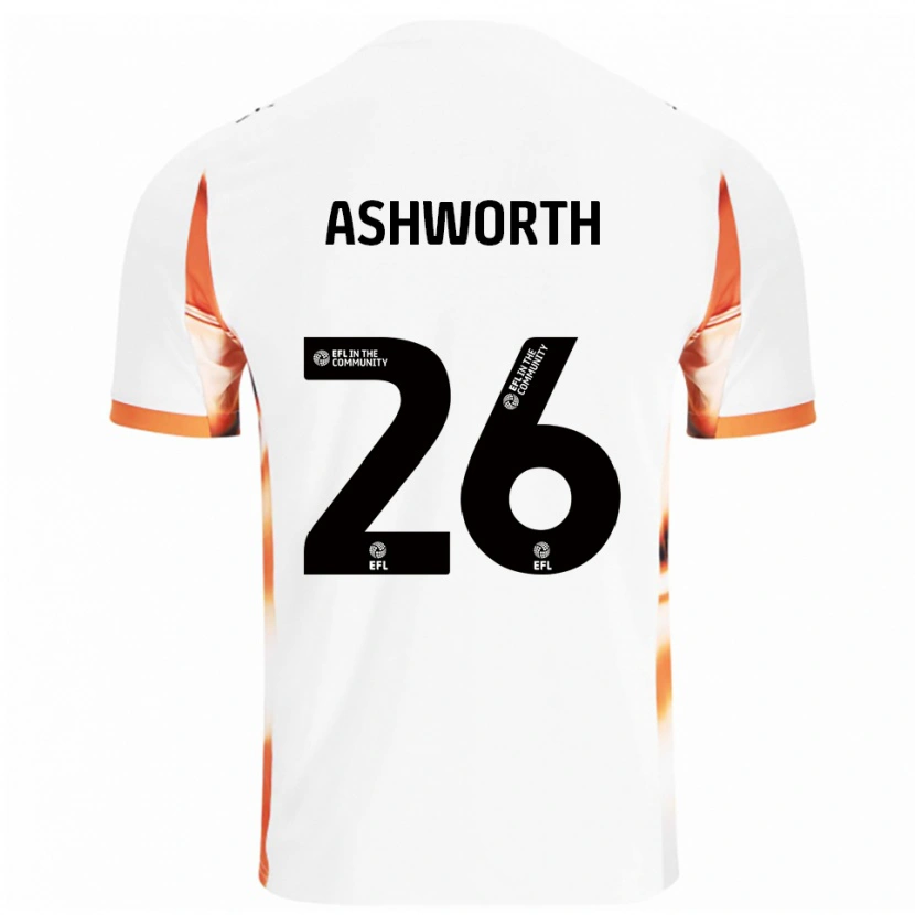 Danxen Hombre Camiseta Zac Ashworth #26 Blanco Naranja Negro 2ª Equipación 2025/26 La Camisa México