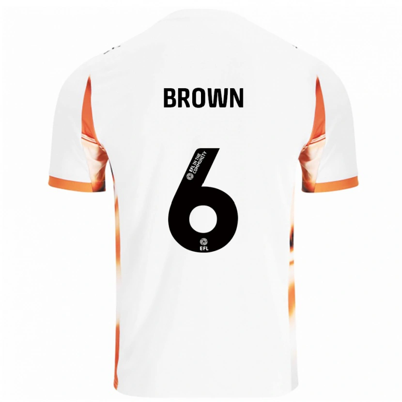 Danxen Hombre Camiseta Jordan Brown #6 Blanco Naranja Negro 2ª Equipación 2025/26 La Camisa México