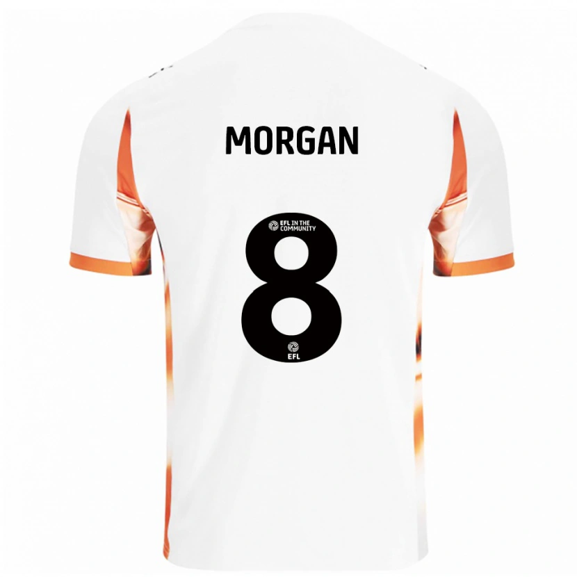 Danxen Hombre Camiseta Albie Morgan #8 Blanco Naranja Negro 2ª Equipación 2025/26 La Camisa México