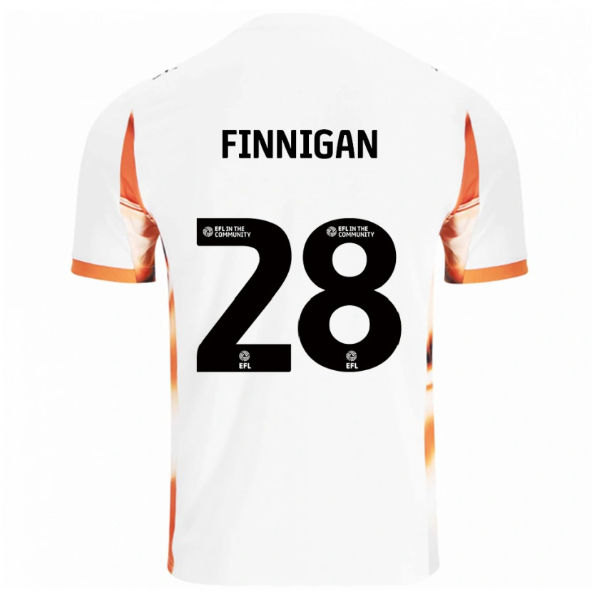 Danxen Hombre Camiseta Ryan Finnigan #28 Blanco Naranja Negro 2ª Equipación 2025/26 La Camisa México