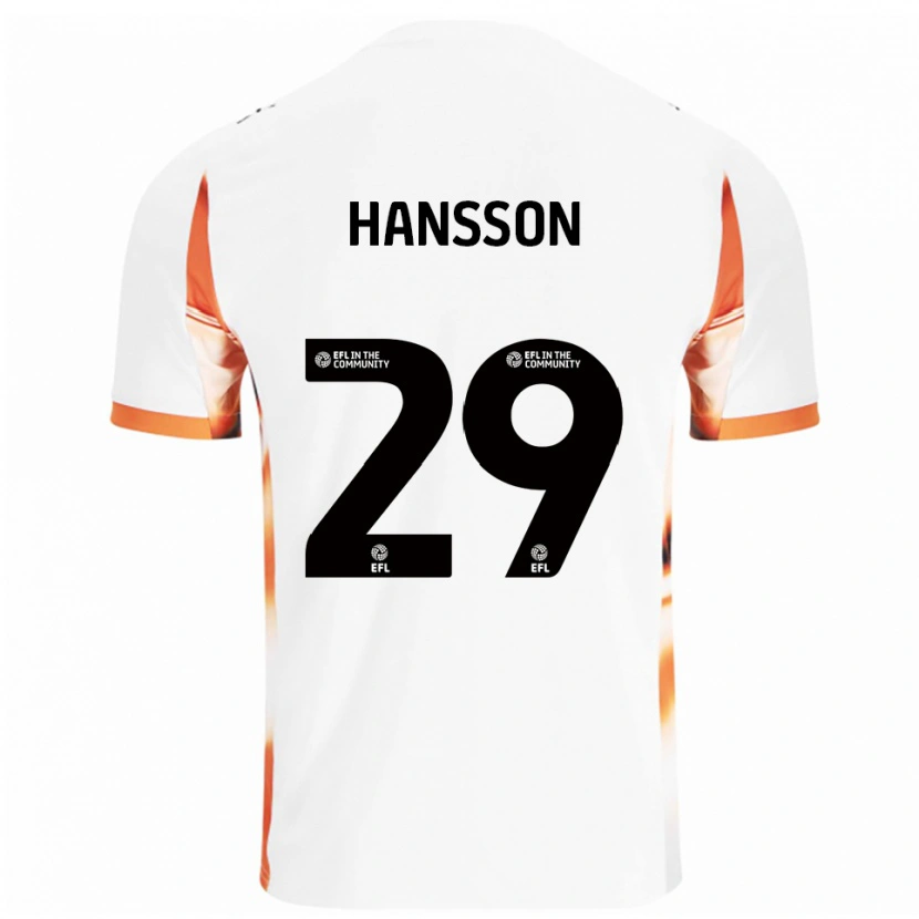 Danxen Hombre Camiseta Emil Hansson #29 Blanco Naranja Negro 2ª Equipación 2025/26 La Camisa México