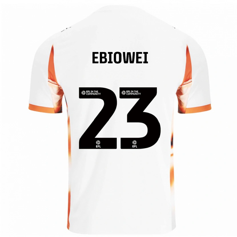 Danxen Hombre Camiseta Malcolm Ebiowei #23 Blanco Naranja Negro 2ª Equipación 2025/26 La Camisa México