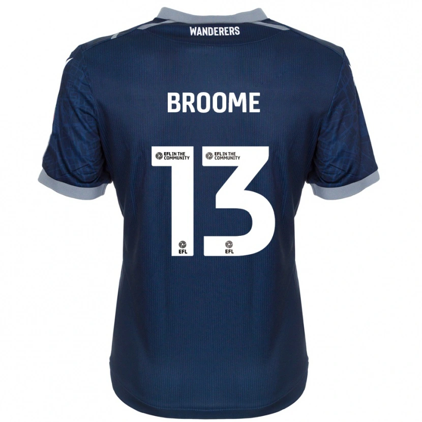 Danxen Hombre Camiseta Nathan Broome #13 Azul Marino Gris 2ª Equipación 2025/26 La Camisa México