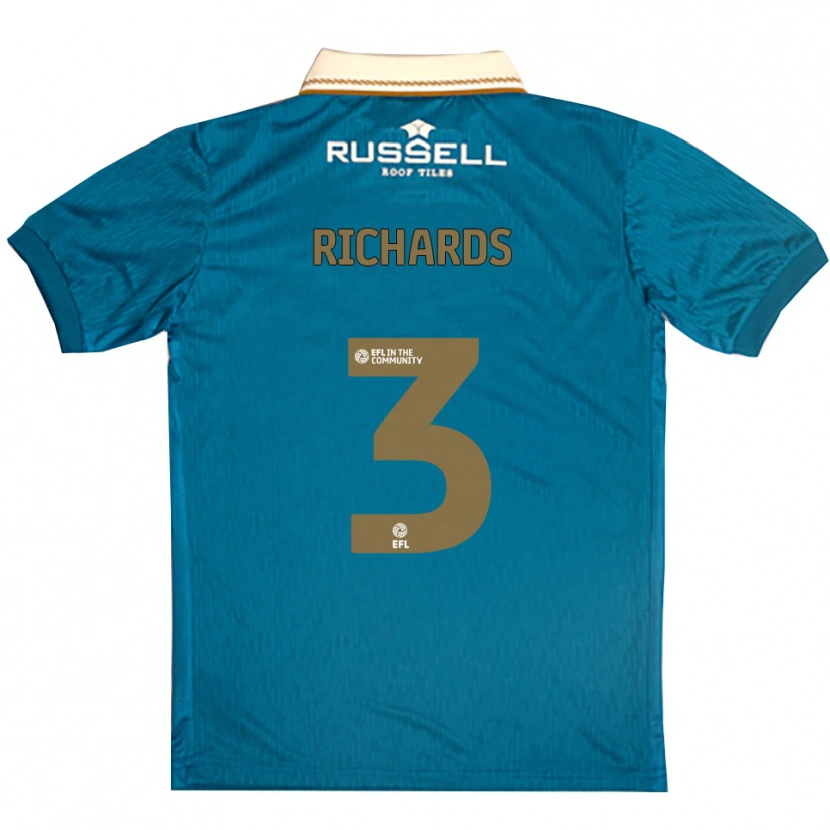 Danxen Hombre Camiseta Sophie Richards #3 Celeste Blanco 2ª Equipación 2025/26 La Camisa México