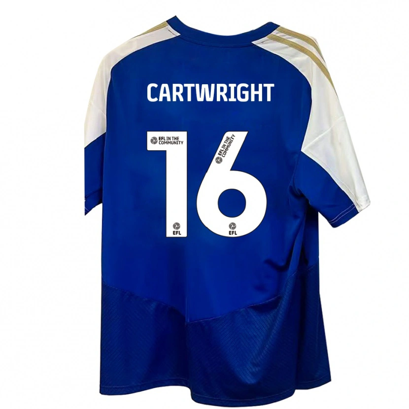Danxen Hombre Camiseta Liam Cartwright #16 Azul Blanco Dorado 2ª Equipación 2025/26 La Camisa México