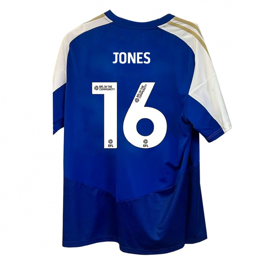 Danxen Hombre Camiseta Patrick Jones #16 Azul Blanco Dorado 2ª Equipación 2025/26 La Camisa México