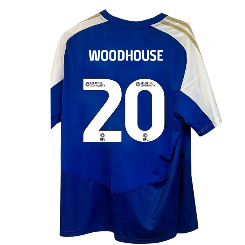 Danxen Hombre Camiseta Luca Woodhouse #20 Azul Blanco Dorado 2ª Equipación 2025/26 La Camisa México