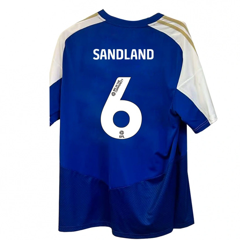 Danxen Hombre Camiseta Jessica Sandland #6 Azul Blanco Dorado 2ª Equipación 2025/26 La Camisa México