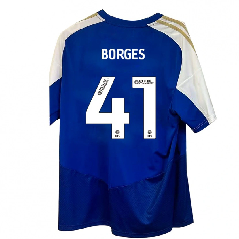 Danxen Hombre Camiseta Pedro Borges #41 Azul Blanco Dorado 2ª Equipación 2025/26 La Camisa México
