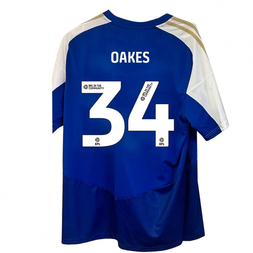 Danxen Hombre Camiseta Liam Oakes #34 Azul Blanco Dorado 2ª Equipación 2025/26 La Camisa México