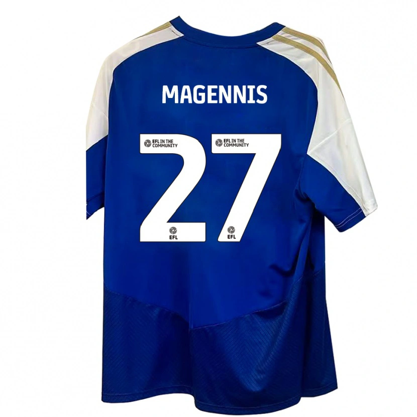 Danxen Hombre Camiseta Josh Magennis #27 Azul Blanco Dorado 2ª Equipación 2025/26 La Camisa México