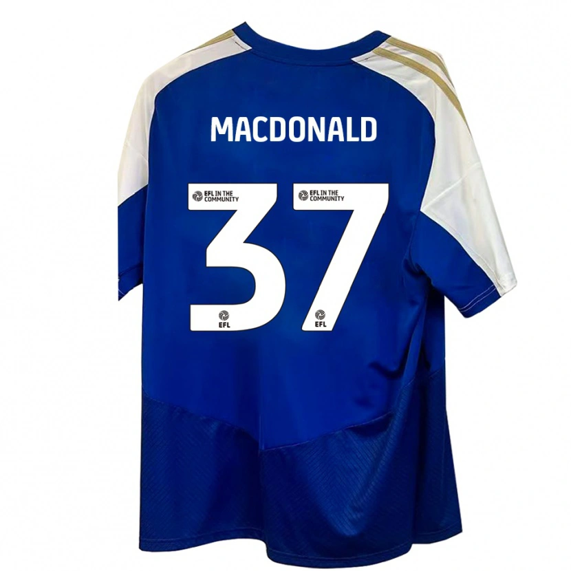 Danxen Hombre Camiseta Shaun Macdonald #37 Azul Blanco Dorado 2ª Equipación 2025/26 La Camisa México
