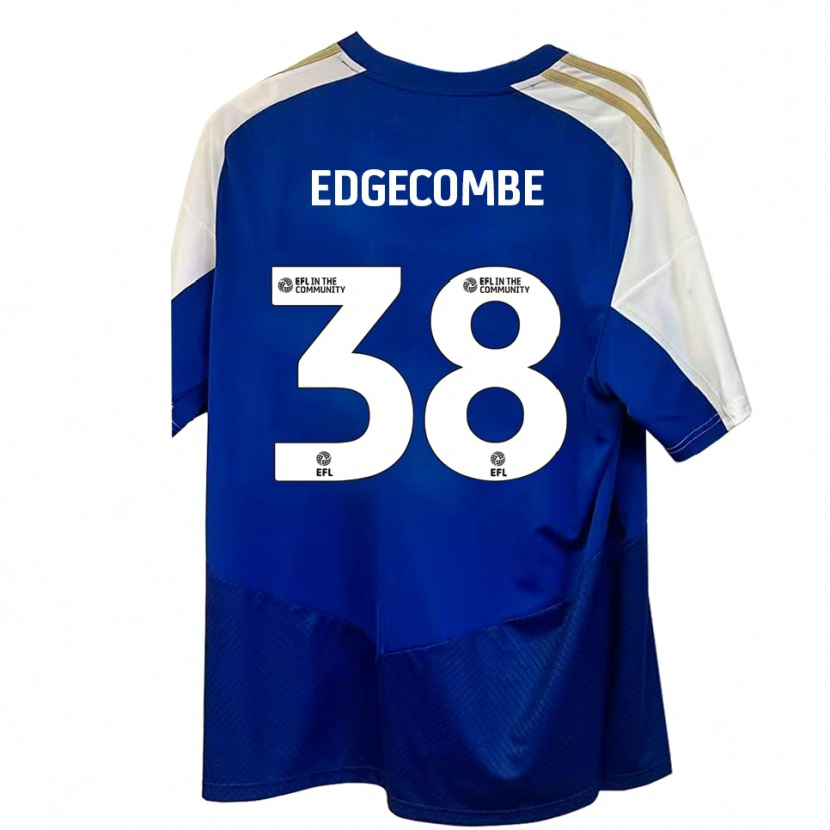 Danxen Hombre Camiseta Max Edgecombe #38 Azul Blanco Dorado 2ª Equipación 2025/26 La Camisa México