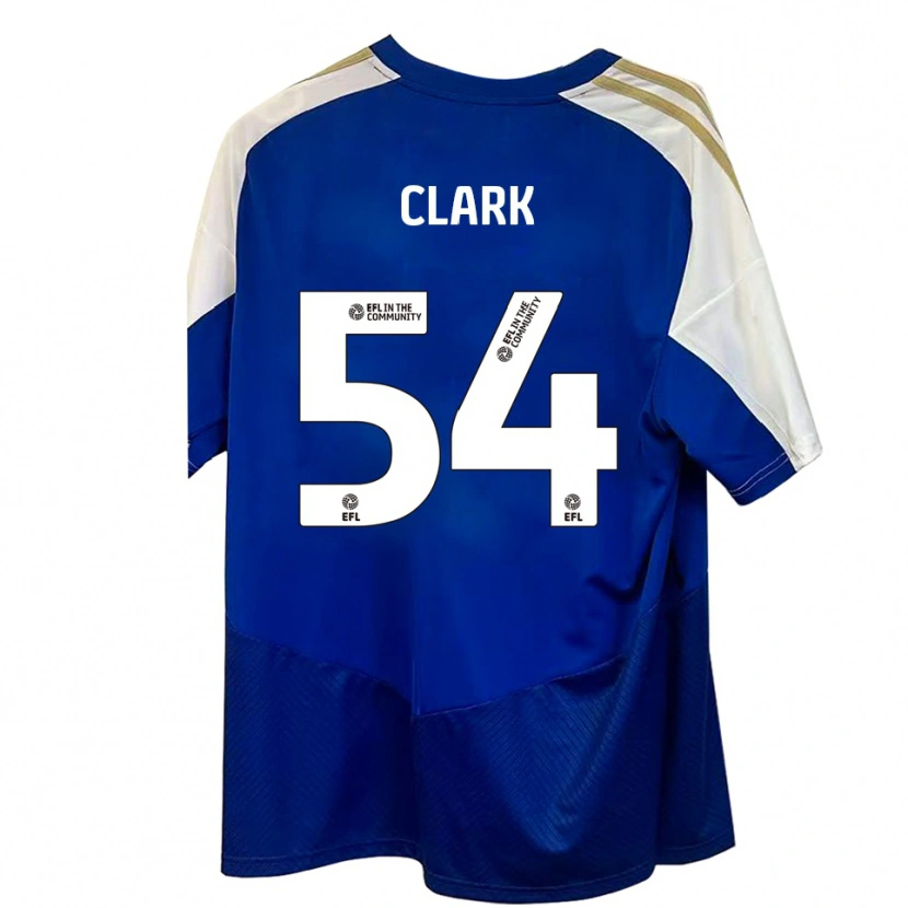 Danxen Hombre Camiseta Max Clark #54 Azul Blanco Dorado 2ª Equipación 2025/26 La Camisa México
