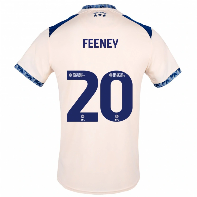 Danxen Hombre Camiseta Josh Feeney #20 Blanco Hueso Azul Marino 2ª Equipación 2025/26 La Camisa México