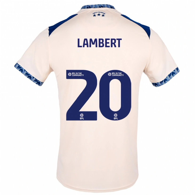 Danxen Hombre Camiseta Ellie Lambert #20 Blanco Hueso Azul Marino 2ª Equipación 2025/26 La Camisa México
