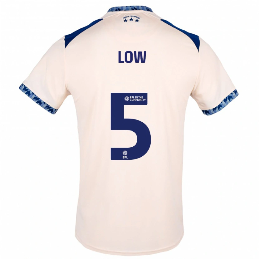 Danxen Hombre Camiseta Joe Low #5 Blanco Hueso Azul Marino 2ª Equipación 2025/26 La Camisa México