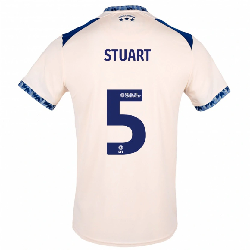 Danxen Hombre Camiseta Charlotte Stuart #5 Blanco Hueso Azul Marino 2ª Equipación 2025/26 La Camisa México