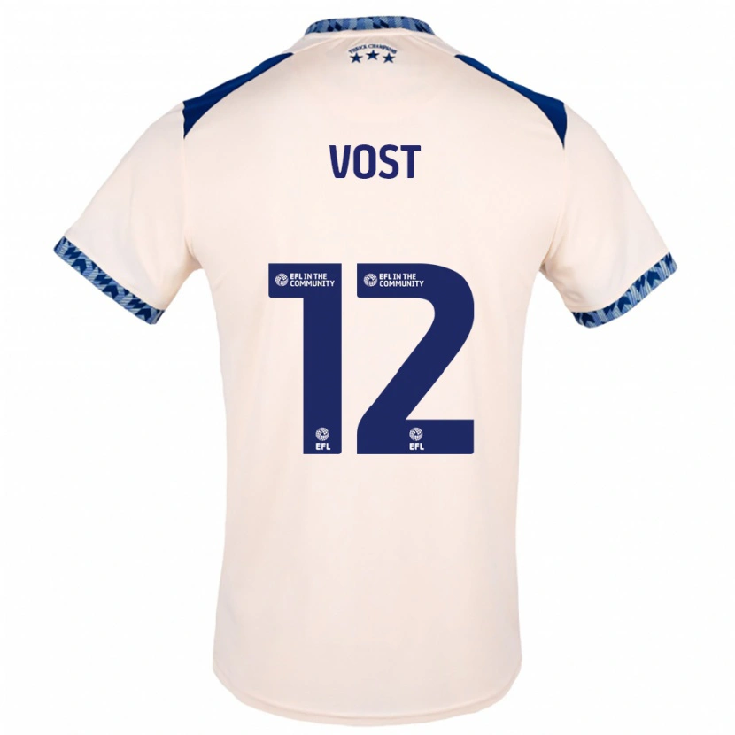 Danxen Hombre Camiseta Daniel Vost #12 Blanco Hueso Azul Marino 2ª Equipación 2025/26 La Camisa México