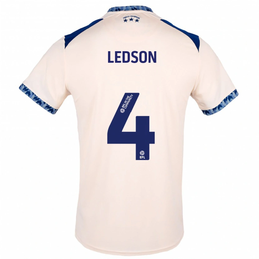 Danxen Hombre Camiseta Ryan Ledson #4 Blanco Hueso Azul Marino 2ª Equipación 2025/26 La Camisa México