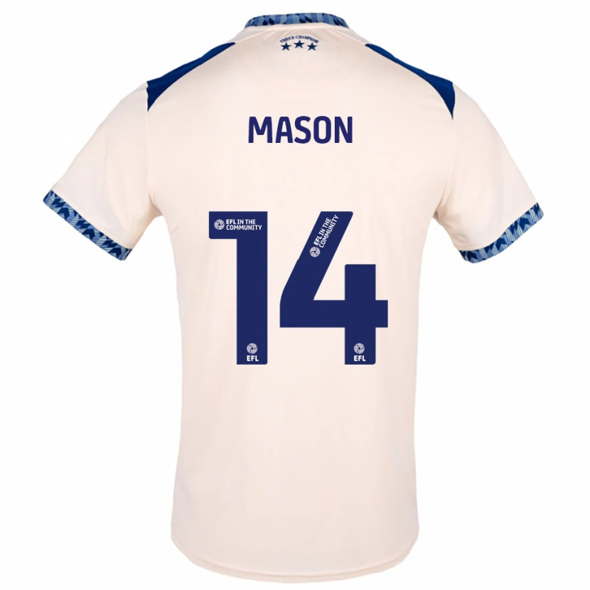 Danxen Hombre Camiseta Yasmin Mason #14 Blanco Hueso Azul Marino 2ª Equipación 2025/26 La Camisa México