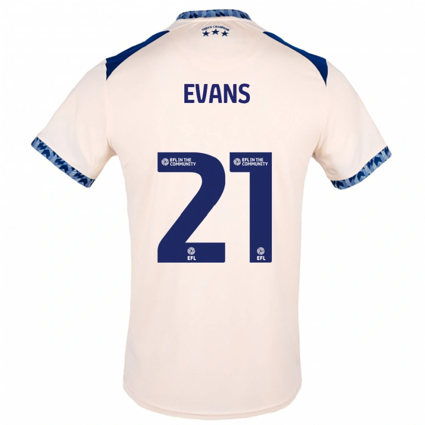 Danxen Hombre Camiseta Antony Evans #21 Blanco Hueso Azul Marino 2ª Equipación 2025/26 La Camisa México