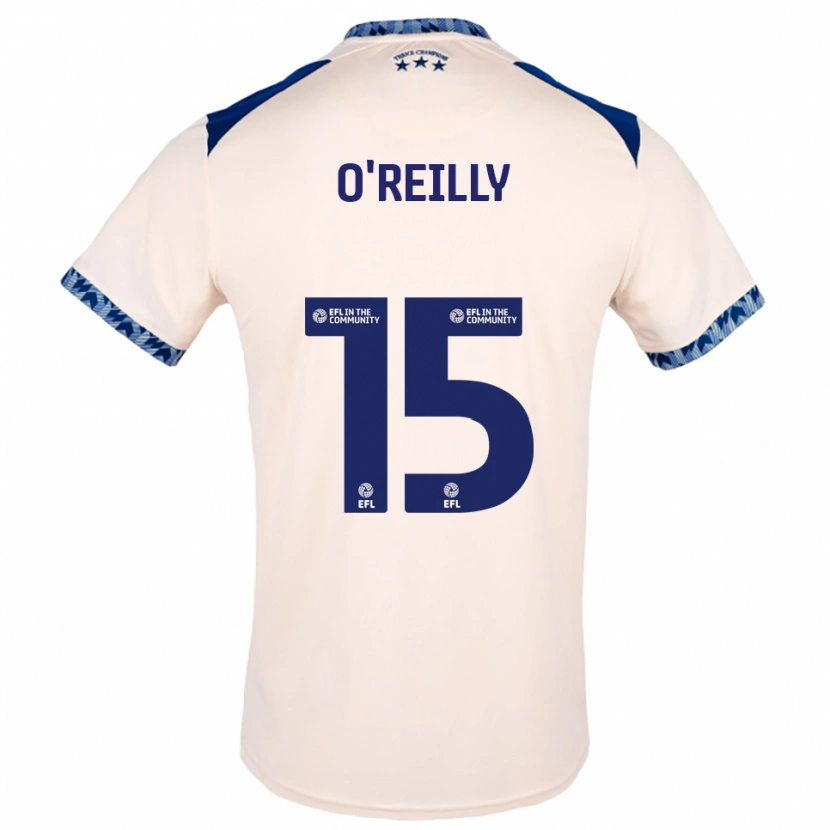 Danxen Hombre Camiseta Aaron O'reilly #15 Blanco Hueso Azul Marino 2ª Equipación 2025/26 La Camisa México