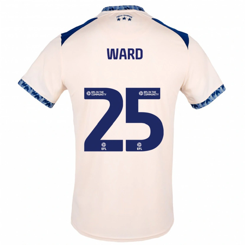 Danxen Hombre Camiseta Danny Ward #25 Blanco Hueso Azul Marino 2ª Equipación 2025/26 La Camisa México