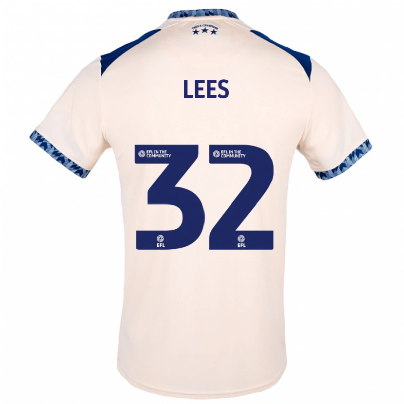 Danxen Hombre Camiseta Tom Lees #32 Blanco Hueso Azul Marino 2ª Equipación 2025/26 La Camisa México