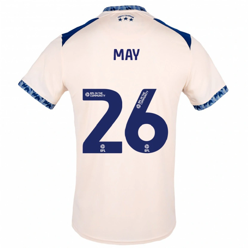 Danxen Hombre Camiseta Alfie May #26 Blanco Hueso Azul Marino 2ª Equipación 2025/26 La Camisa México