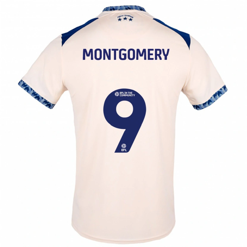Danxen Hombre Camiseta Ria Montgomery #9 Blanco Hueso Azul Marino 2ª Equipación 2025/26 La Camisa México