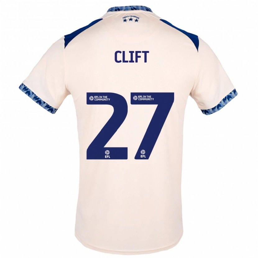 Danxen Hombre Camiseta Cassidy Clift #27 Blanco Hueso Azul Marino 2ª Equipación 2025/26 La Camisa México