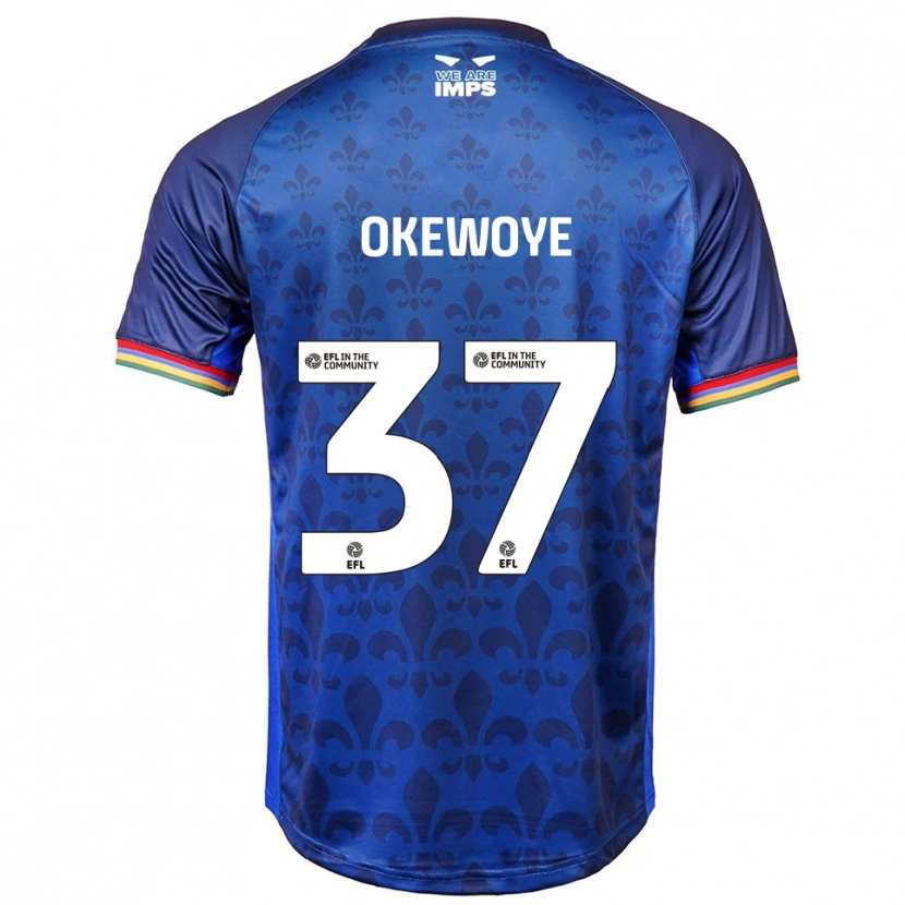 Danxen Hombre Camiseta Gbolahan Okewoye #37 Azul Azul Marino 2ª Equipación 2025/26 La Camisa México